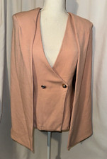 Fashion Nova Cape Womens Size S Vested Button Closure Stretch Padded Shoulders