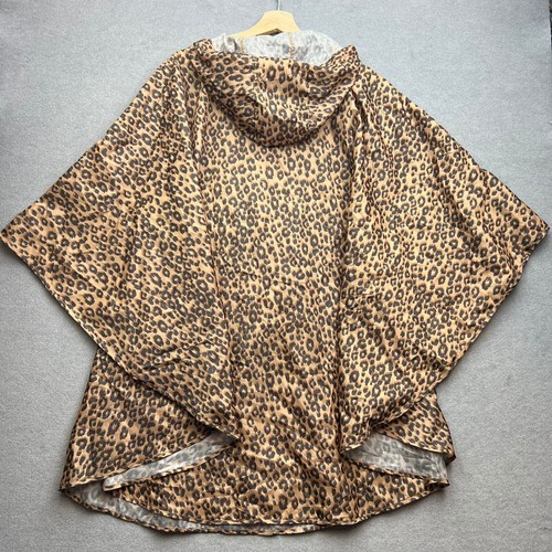 JOULES PONCHO Raincoat CAPE Brown Waterproof Leopard Animal Print SMOCK Packable - Picture 2 of 8
