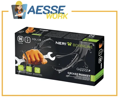 GUANTI IN NITRILE GREASE MONKEY / GRIPPAZ 50 PZ. OFFICINA - TATUATORI