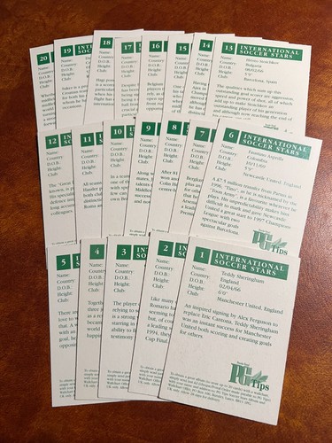 Brooke Bond PG Tips Tea Cards Full Set of 20 - International Soccer Stars 1998 - Picture 4 of 5
