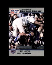 LEE ROY JORDAN Hand Signed 1990 Pro Set Dallas Cowboys Autograph