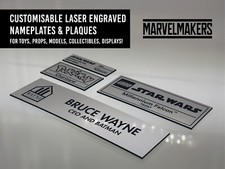 Custom Size Laser Engraved Name plate ONLY Plaque Collectibles, Props, Models