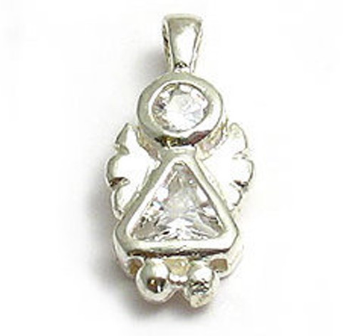 Dije colgante piedra de nacimiento circonial triángulo ángel de plata esterlina 925 (elige el mes) - Imagen 2 de 13