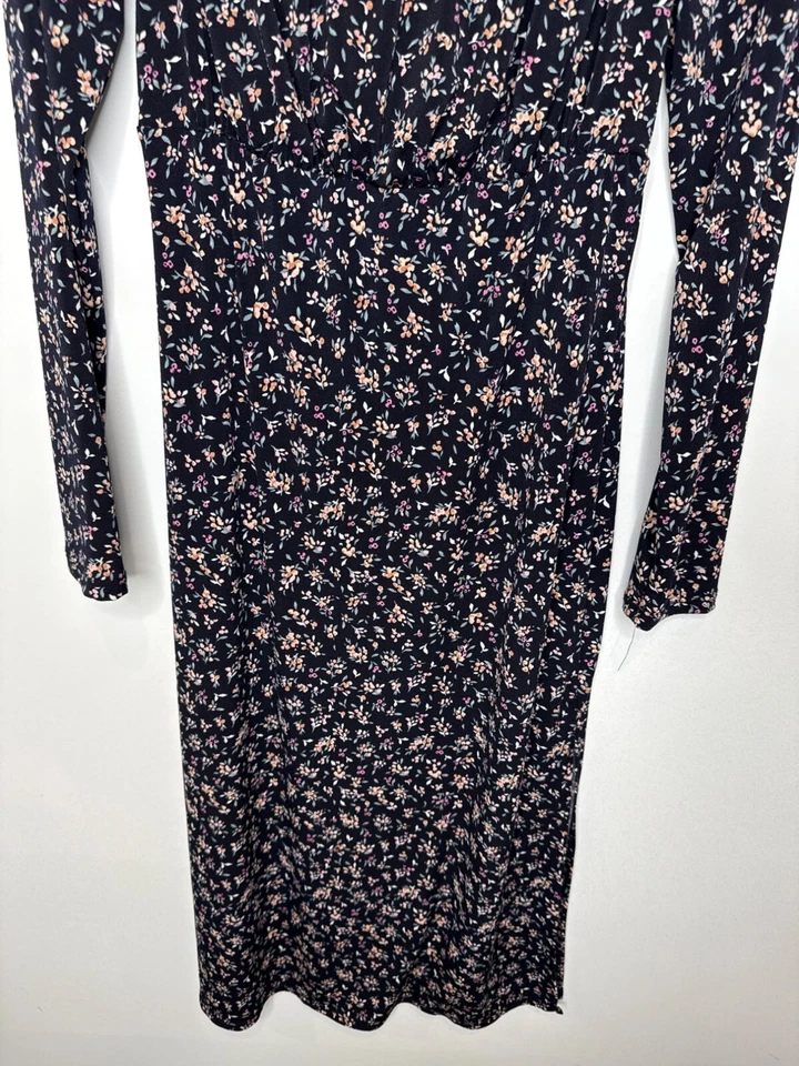 Vestido Exuberante Para Mujer Floral Cottagecore Romántico Capricho Talla M Negro Midi Boho Foto 3 de 4