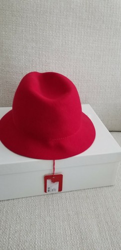 Altea Red Felt Fedora Hat 100% Wool 