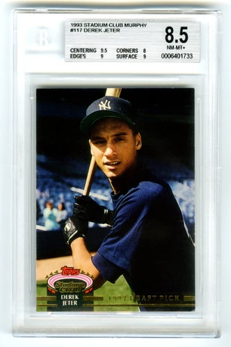 DEREK JETER~1993 STADIUM CLUB MURPHY BGS-8.5 NM-MT+ 9&9.5 SUB ROOKIE RC CARD#117