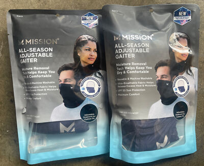 (2-Pack) Mission All-Season 1-Size Fits All Adjustable Gaiter, Free Shipping!