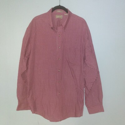 Arrow Men's Btton Down Shirt Size Large Red Micropaid