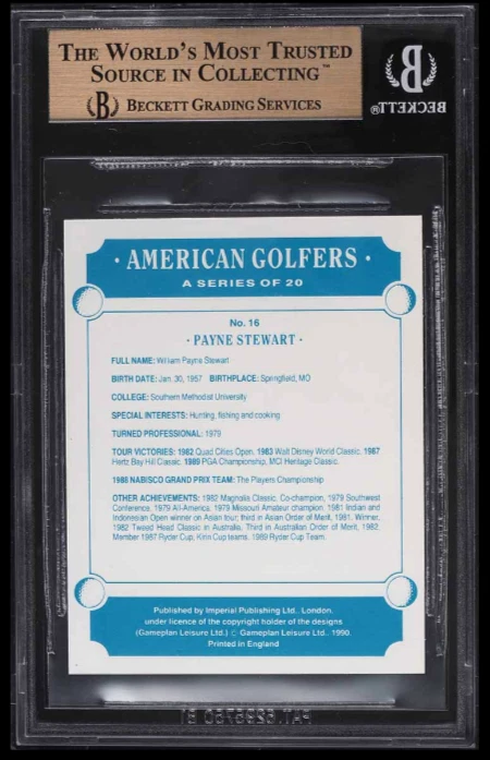 Payne Stewart BGS 9.5: 1990 Imperial Publishing American Golfers UK Rookie POP 4 - Image 2 of 3