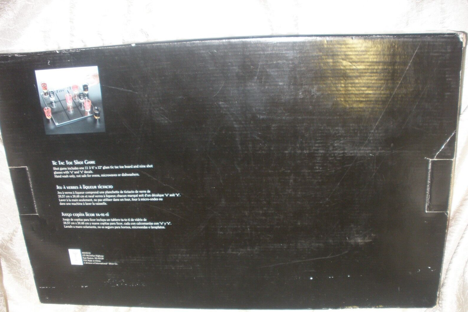 Elements Tic Tac Toe shot game , Game w/ Glass Board & Shot Glasses eBay