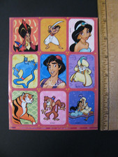 Hallmark Disney Stickers ALADDIN JASMINE GENIE 1 Sheet No Package NOS