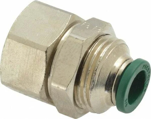 Parker 3/8" Outside Diam, 3/8 NPTF, Nickel Plated Brass Push-to-Connect Tube ...