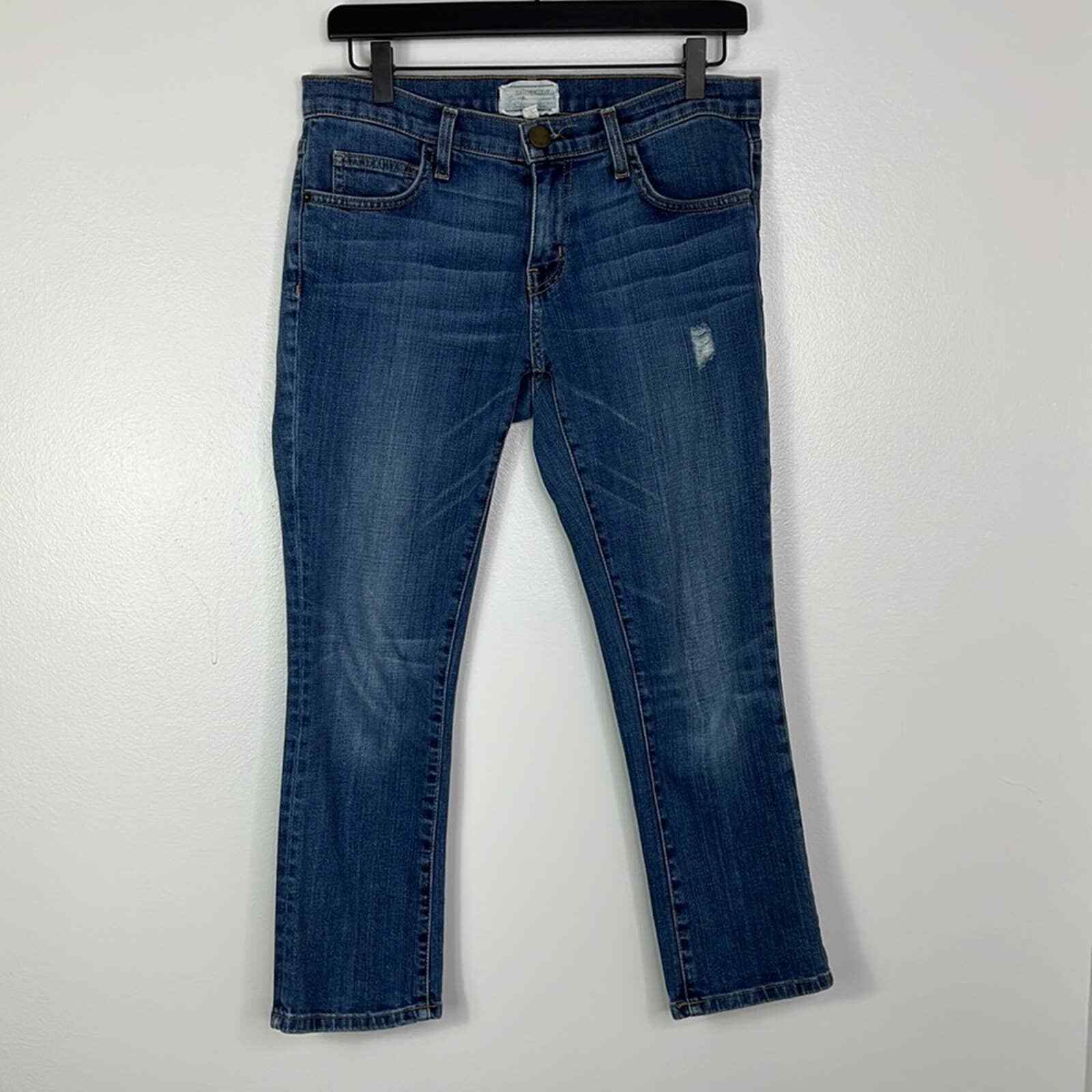 CURRENT/ELLIOTT Medium Wash Superworn Cropped Boo… - image 9