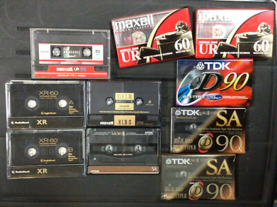 Blank Cassette Tapes LOT Of 10 MAXELL XR-60 UR-90 TDK SA-90 D90