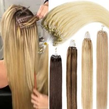 Micro-Ring Nano Ring Remy Echthaar Easy Ring Extensions Haarverlängerung 50CM
