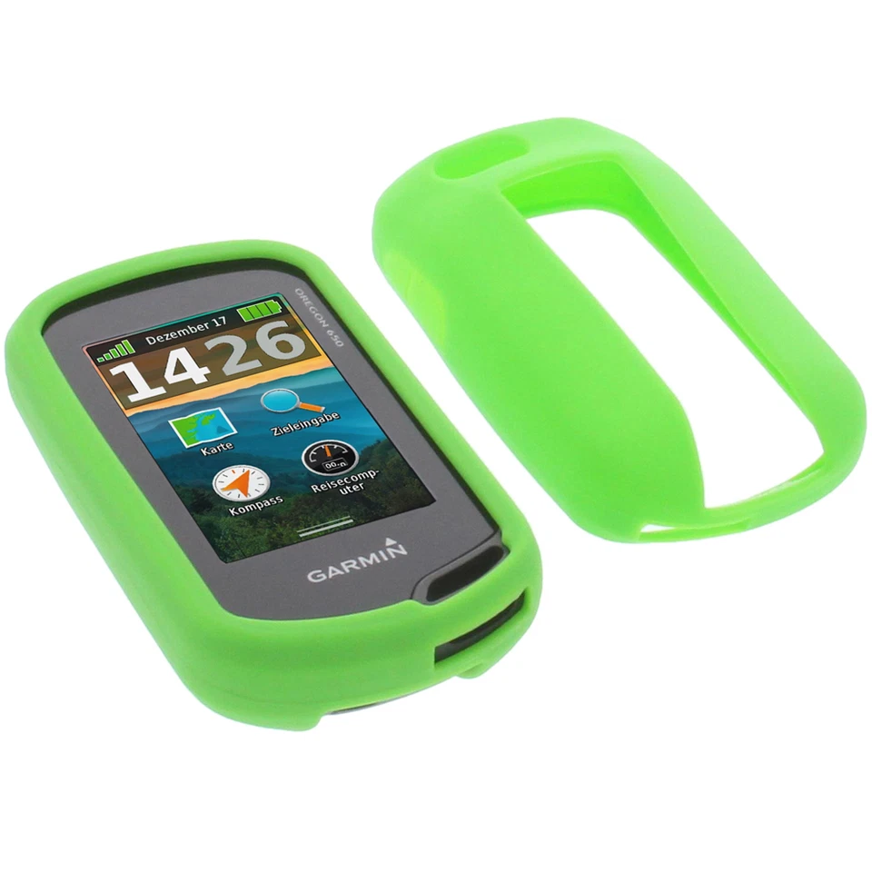 Tasche f. Garmin Oregon 650 / 650t / 750 / 750t Schutz Hülle Silikon Gummi Grün - Bild 1 von 4