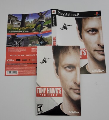 Tony Hawk s Project 8 - (Sony PlayStation 2, 2006) -  Artwork & Manual Only 