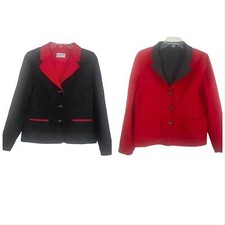 Pendleton Expression Reversible Gray  Red Merino Wool Blazer Jacket Size M