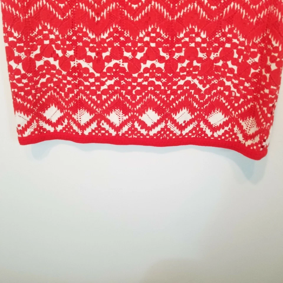 Vestido de encaje Anthrpologie Beth Bowley talla 6 rojo blanco Foto 4 de 4