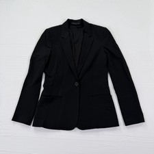 Theory Women’s Size 8 Black Stretch One Button Tailored Blazer Jacket USA Made