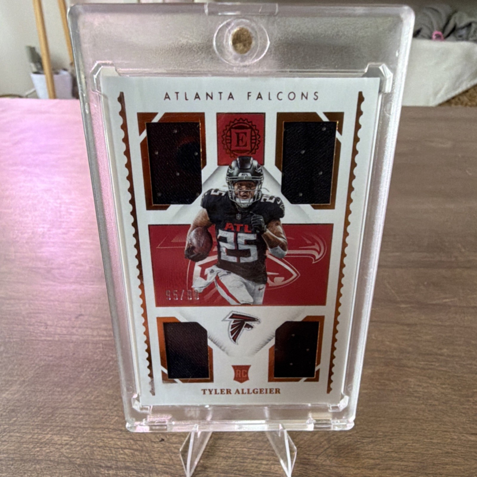 Tyler Allgeier Panini Encased Rookie Quad Memorabilia #RQM32 Sapphire