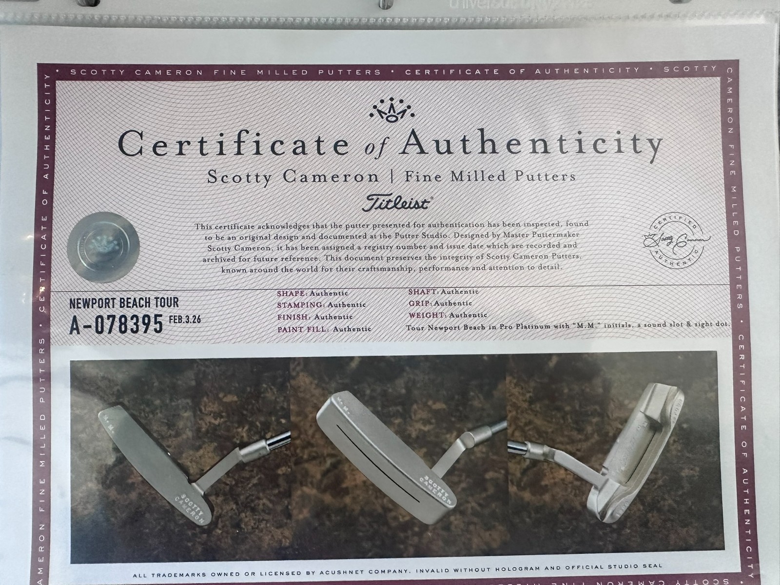 A078395, the certificate in the eBay listing's photos