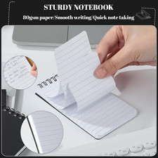 8 Pack Pocket Notebooks, 3 X 5 Spiral Notepads Mini Notebook 60 Sheets/120 Pa...