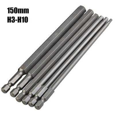6-Stück Hex-Schraubendreherbits 150mm H3-H10 Für Elektrobohrer