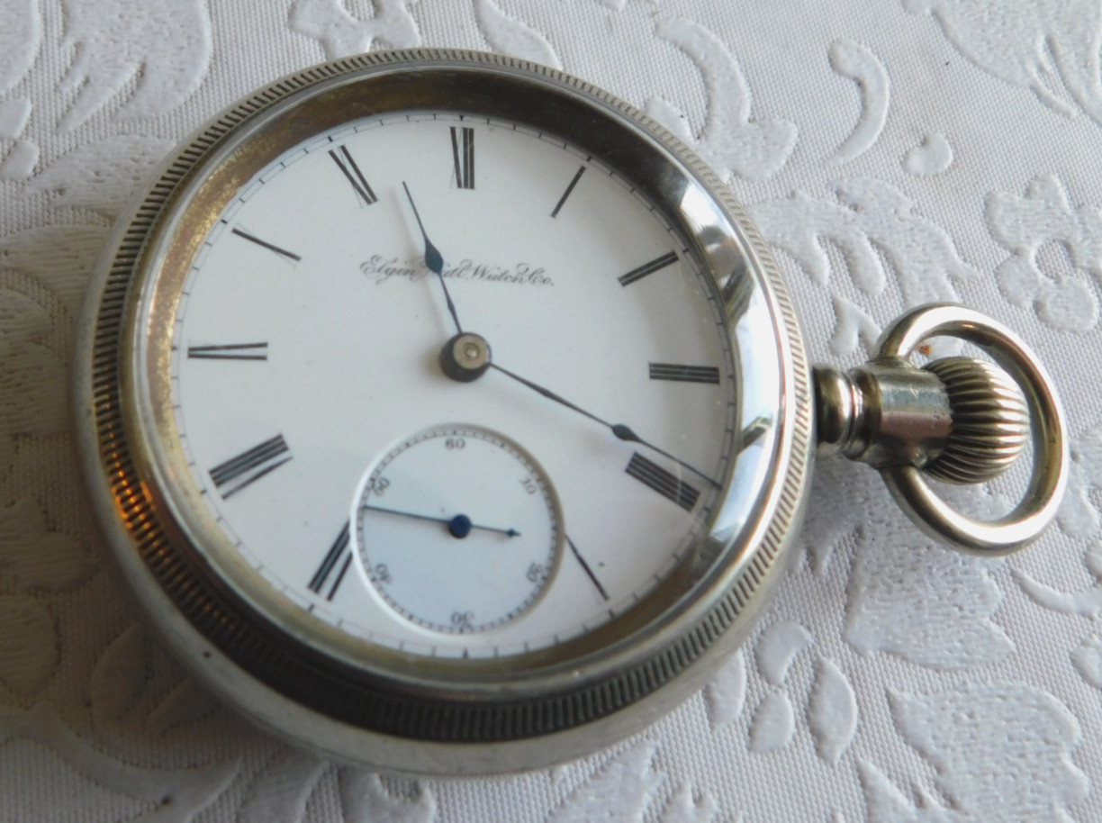 1887 VINTAGE ELGIN 18S 11 JEWEL GRADE 10 H. MUHRS SONS SILVERODE CASE - WORKS!