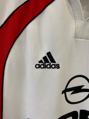 Vtg AC Milan Away Jersey 2002-2003 Adidas Opel White Soccer Shirt