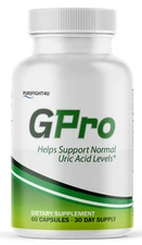 GPro Uric Acid Support Formula Supplement Healthy Uric Acid Levels - 60 Capsules