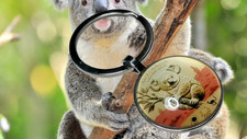 Australia Koala 9999 Coin Image Glass Cabochon Keyring