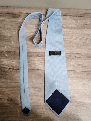 Ermenegildo Zegna hellblaue Seidenkrawatte geometrisches Muster Made in Italy Designer