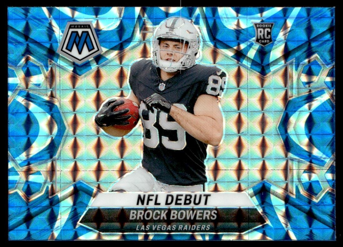 2024 Mosaic Reactive Blue Prizms Brock Bowers Las Vegas Raiders #286