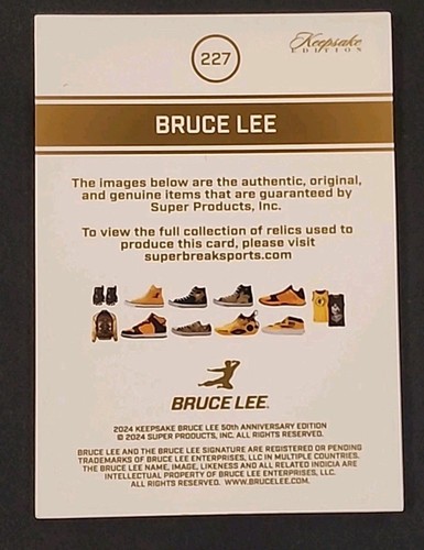 2024 Super Break Keepsake Bruce Lee 3 Card Lot Triple Authentic Relic 3 Color - Picture 9 of 22