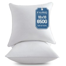 FAVRIQ 18 x 18 Pillow Inserts Set of 2 - 18 Inch Square Interior Sofa Throw Pi