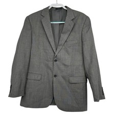 Versini Modern Fit Men’s 40R Gray Wool Blazer Sport Coat Jacket 2 Button