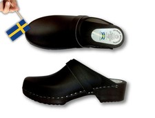 Swedish classic Black Clogs, Hand made in Sweden, Svenska tr tofflor, svarta