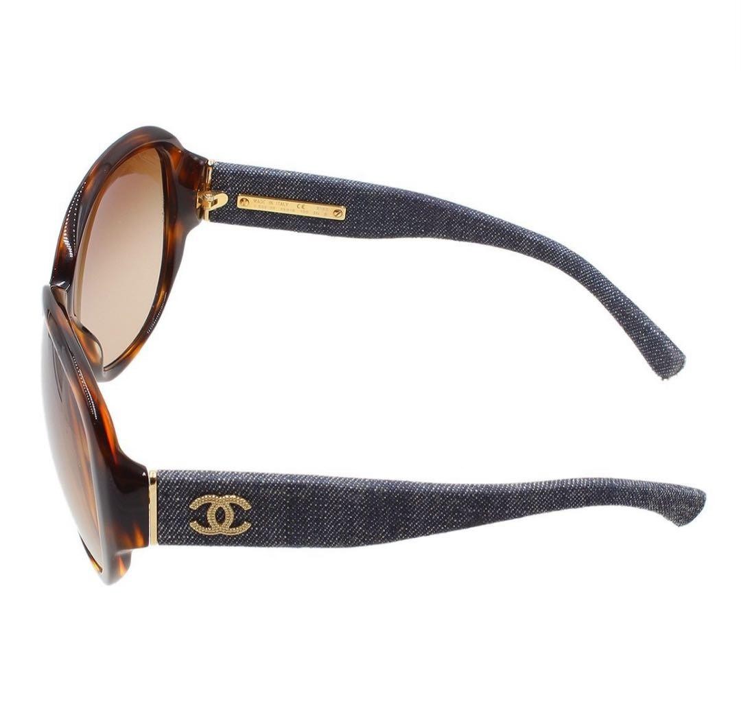 Chanel Denim & Tortoiseshell Pattern Sunglasses 5… - image 2