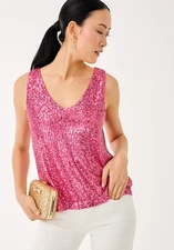 NWT Lilly Pulitzer Jaret Knit Top in Sun Shell Pink Sequin Treasure Box, Size !!