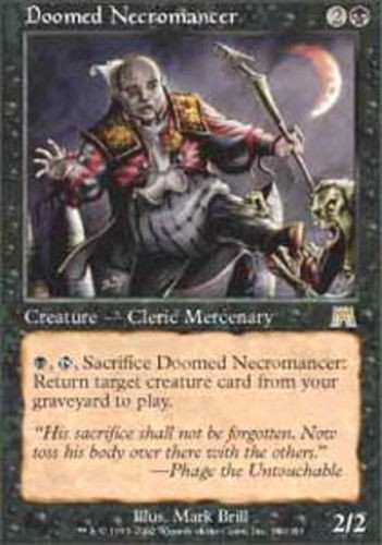 MTG Doomed Necromancer, Onslaught, Heavily Played, English