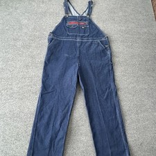 Genuine Dickies Bib Overalls Mens 2XL Blue Denim Carpenter Workwear Construction