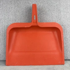 Vintage Rubbermaid Dust Pan Hard Rubber #2003 43 Orange Flat Edge w/ Chipping