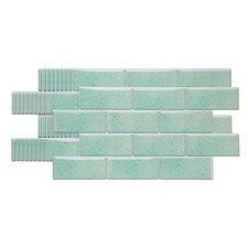 10Pcs 9.4"x4.7" Peel and Stick Backsplash Tiles Mable Tile Stickers, Light Green