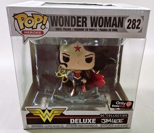 Funko Pop Wonder Woman #282 Deluxe DC Collection by Jim Lee GameStop Exclusive