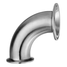 USA INDUSTRIALS ZUSA-STF-QC-404 Sanitary Fitting, Quick-Clamp, 316SS, 90 Degree