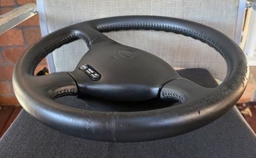 NISSAN 1991-97 BLUEBIRD N13 SSS GENUINE COMPLETE BLACK STEERING WHEEL & PAD!! - Afbeelding 5 van 19