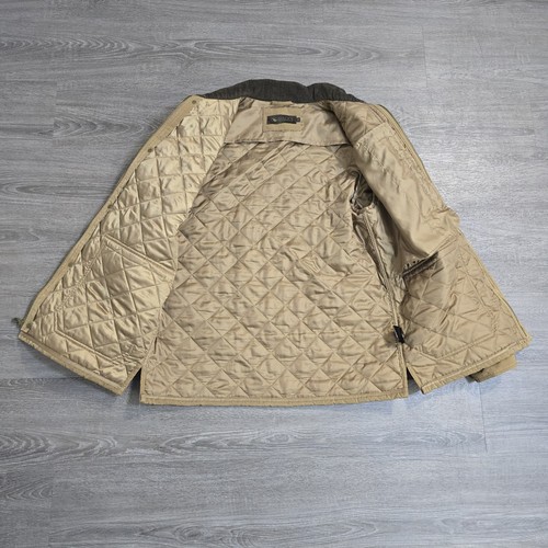 Macks Prairie Wings Quilted Velvet Jacket Khaki Tan Full Zip Corduroy Mens Large - Picture 12 of 21