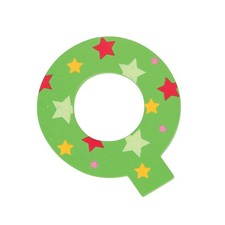 Star Letter Q Green 