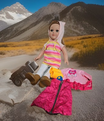 Cititoy My Life As MaKenna 18'' Doll Red Hair Unicorn Striped Hoodie+Shoes